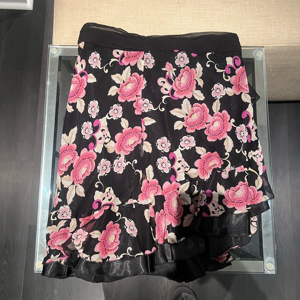 Floral Black and Pink Women's Skirt